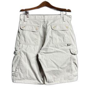 Vintage Levis Shorts Mens 33 Khaki Silvertab Cargo Shorts Cotton 10" 90s Utility